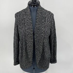 JM COLLECTION Chic Black and White Open Front Cardigan WOMENS SIZE L